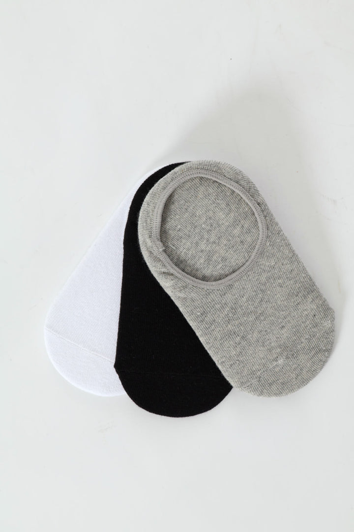 Pre-Boys 3 Pack Plain Secret Sock - Multi