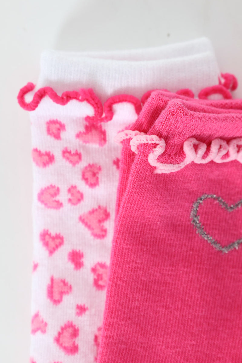 Pre-Girls 2 Pack Animal Print Fashion Anklet Socks - Pink