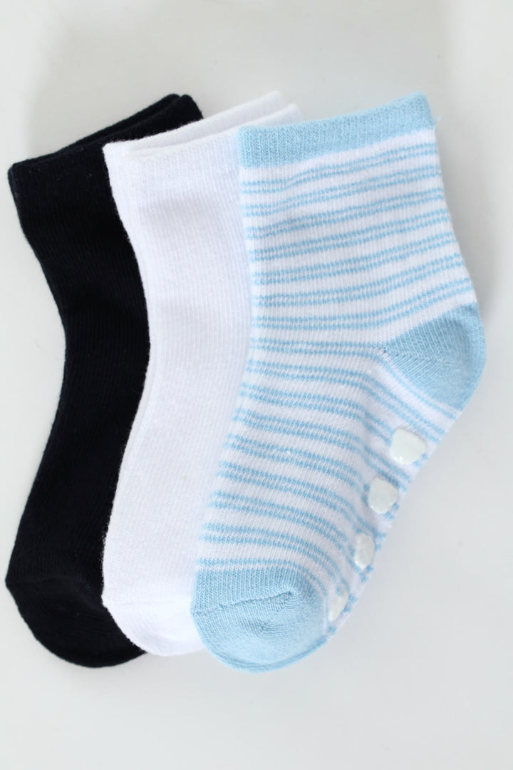 Baby Boys 3 Pack Stripes Cotton Socks - Multi
