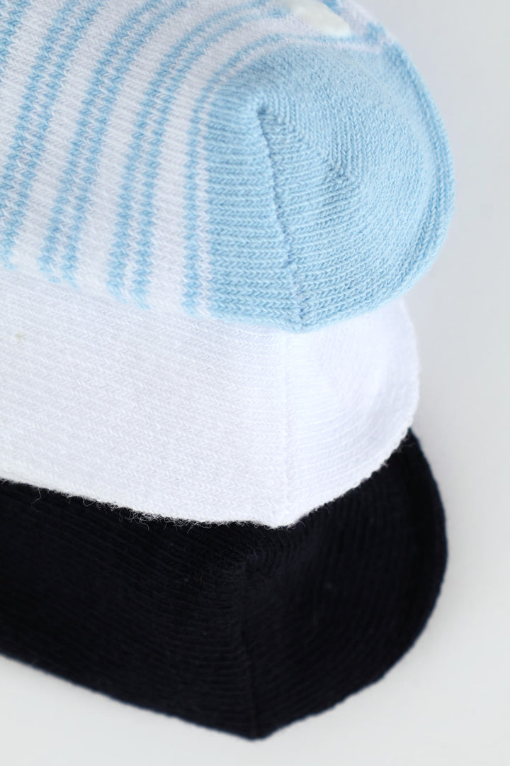 Baby Boys 3 Pack Stripes Cotton Socks - Multi