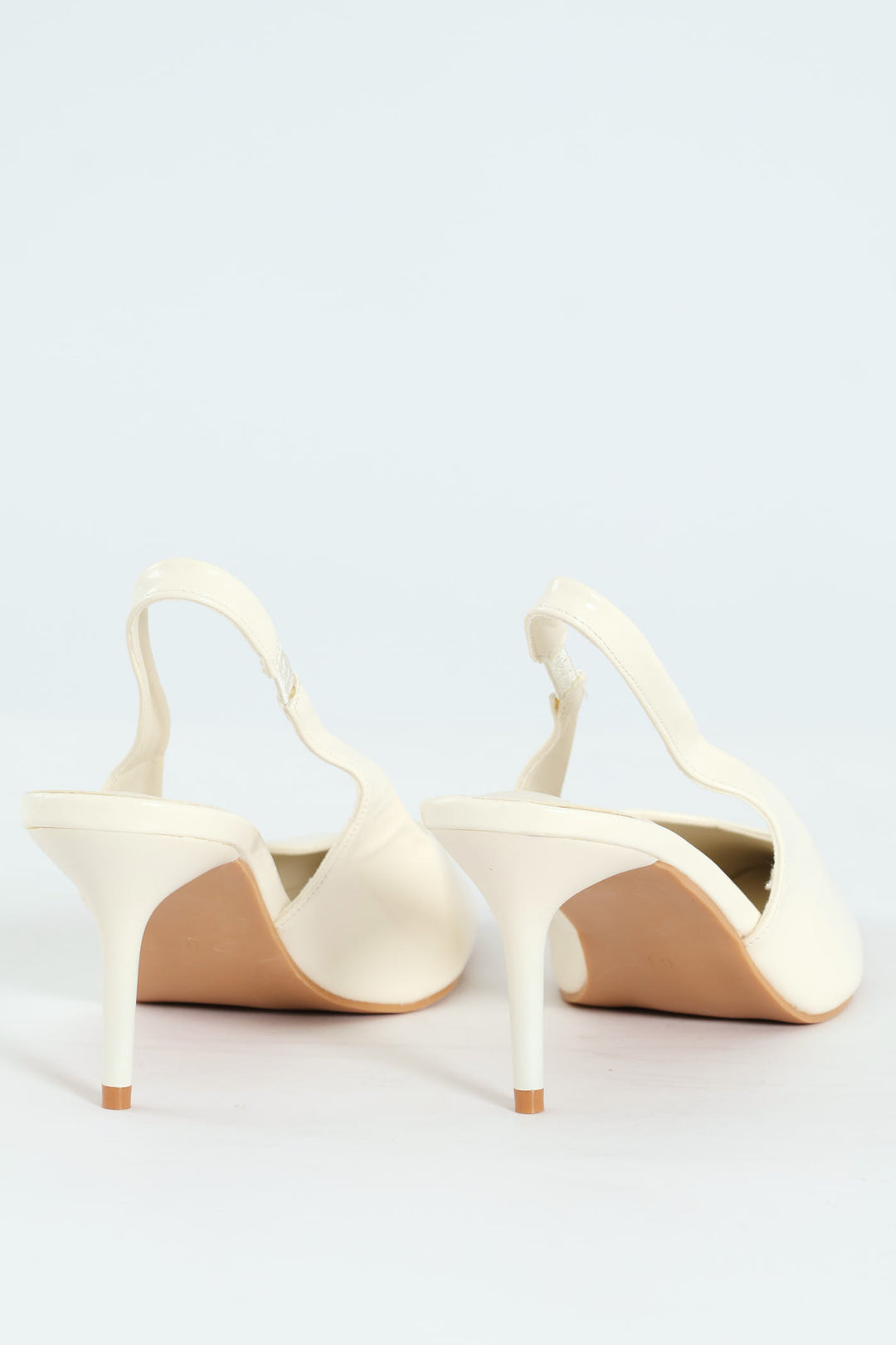 V-Cut Sling Back Kitten Heel - White