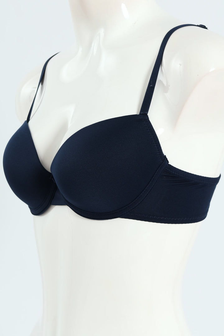 2 Pack Tshirt Bra - White/Navy