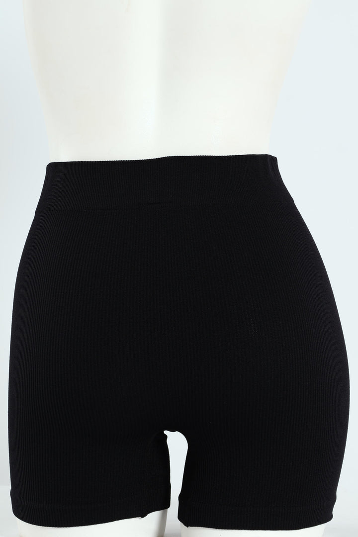 2 Pack Seamless Rib Short - Mocha/Black
