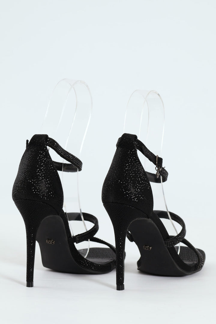 Snazz 7 Multi Strap Stiletto Heel - Black