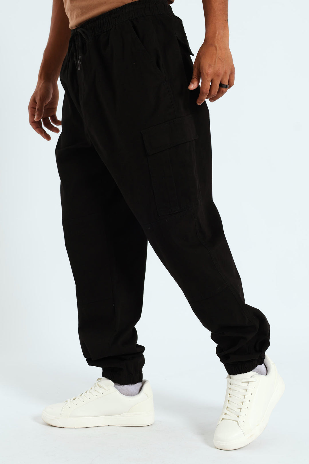 Basic Cargo Trousers - Black