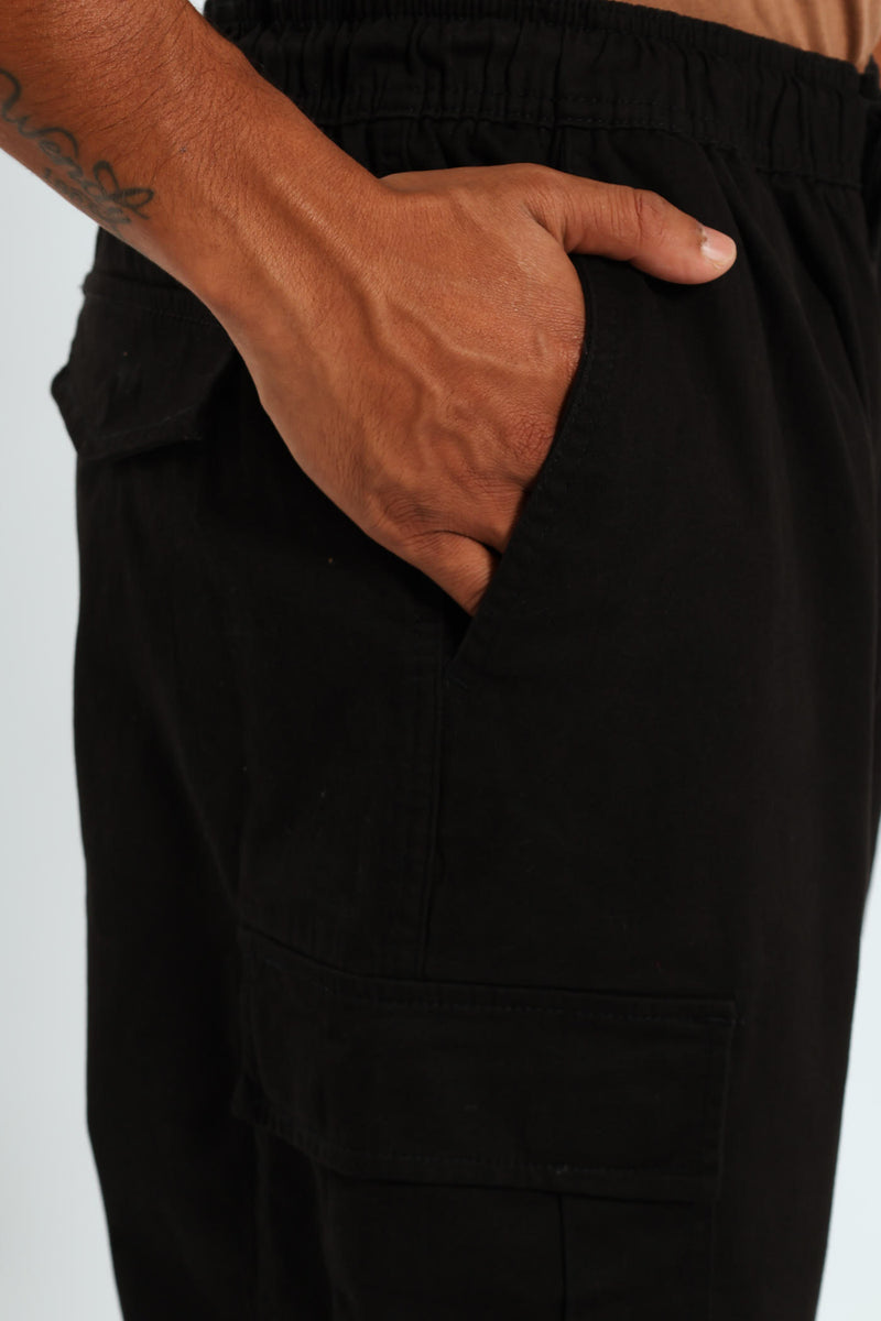 Basic Cargo Trousers - Black