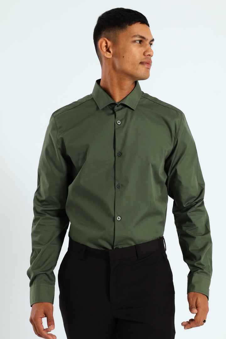 Easy Care Long Sleeve Shirt - Fatigue