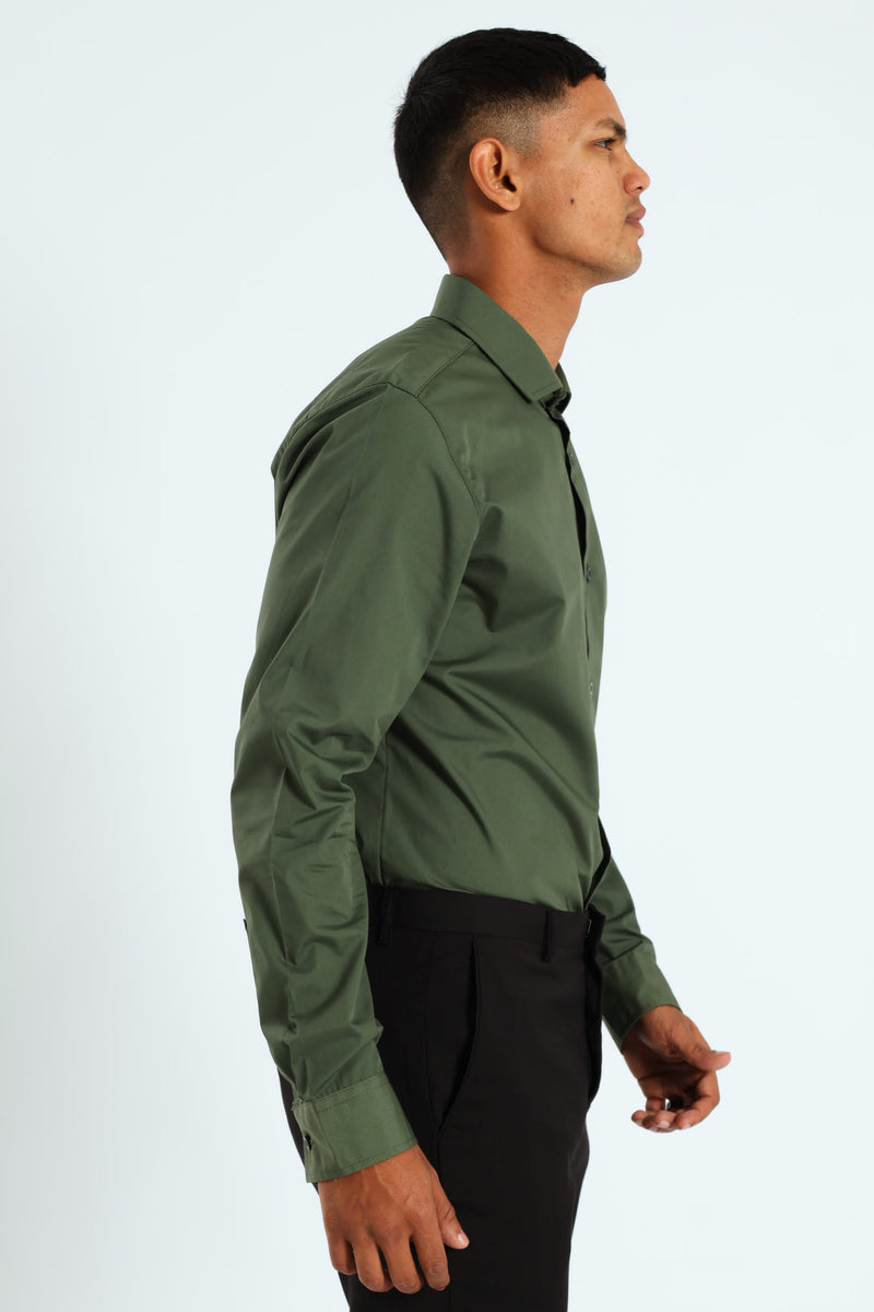 Easy Care Long Sleeve Shirt - Fatigue