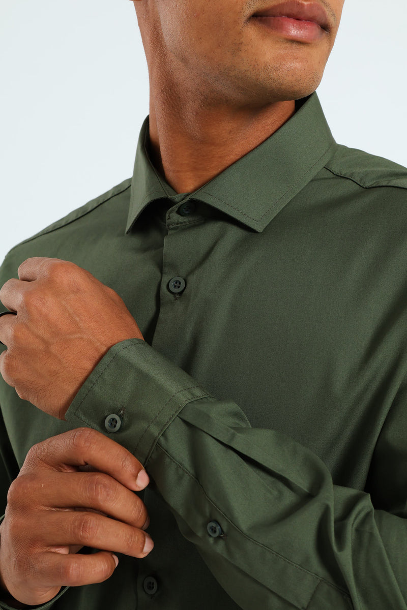 Easy Care Long Sleeve Shirt - Fatigue