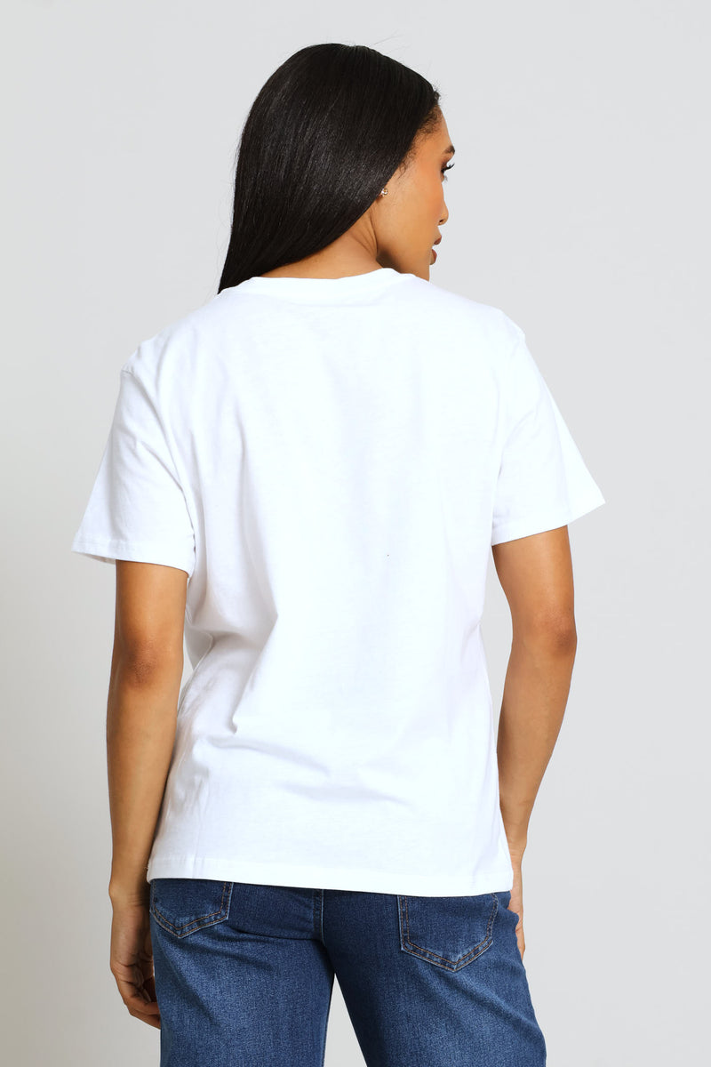 Orange Sicilia Tee - White