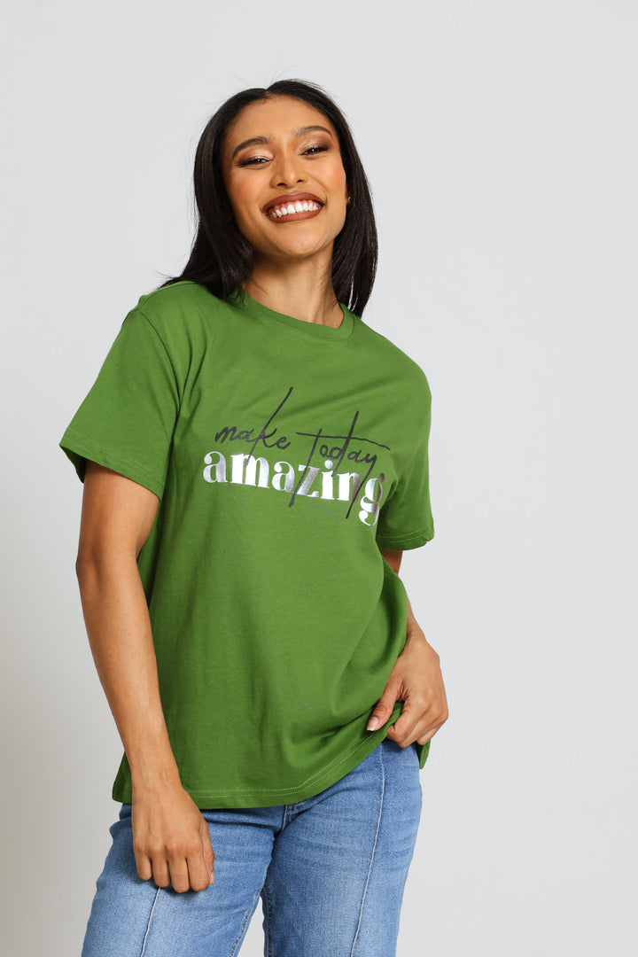 Make Today Amazing Tee - Deep Chartreuse