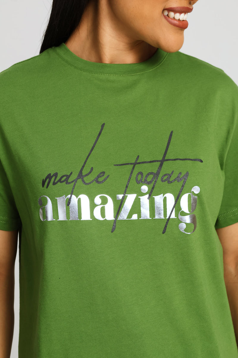 Make Today Amazing Tee - Deep Chartreuse