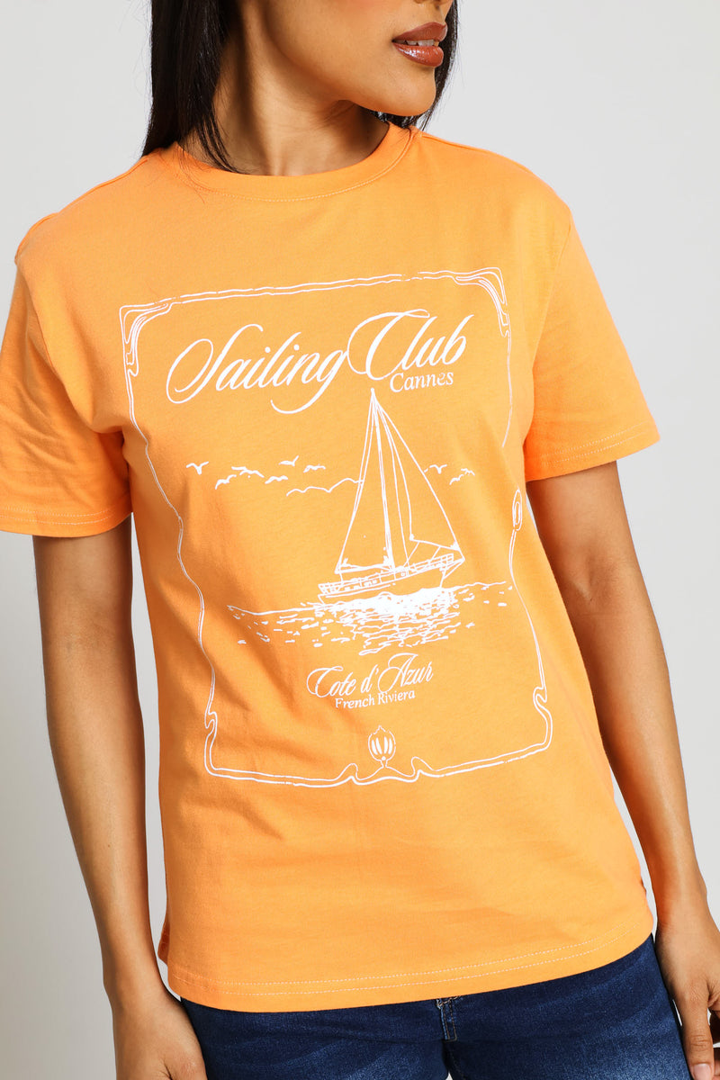 Sailing Club Tee - Tangerine