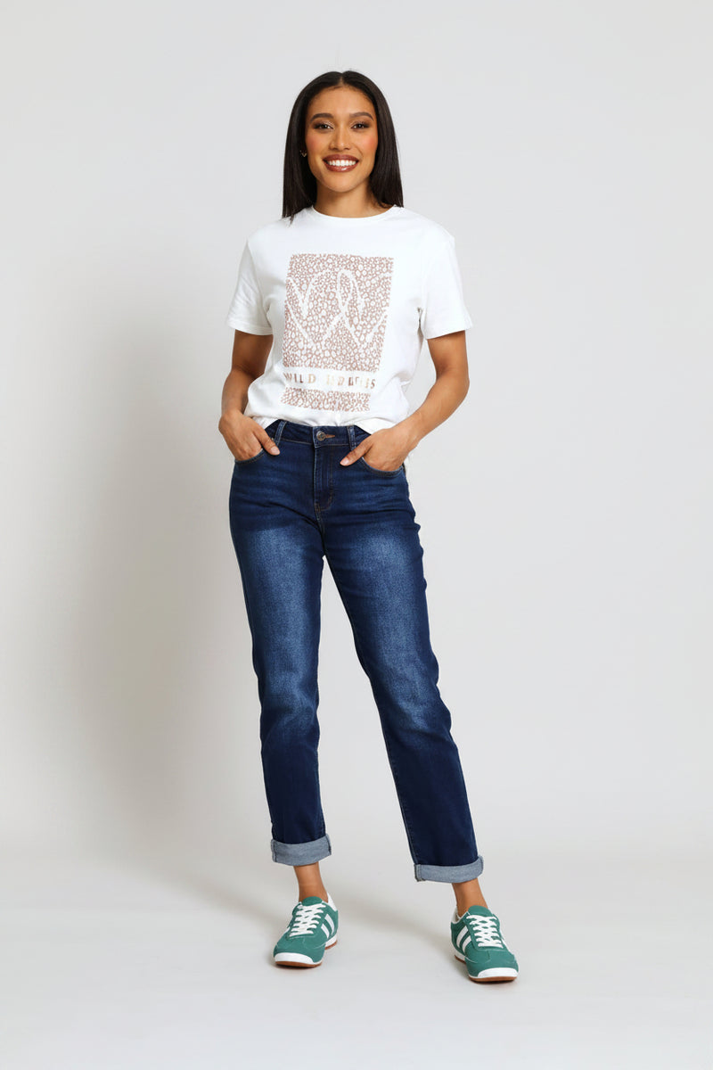 Animal Wild Hearts Foil Regular Tee - Cream