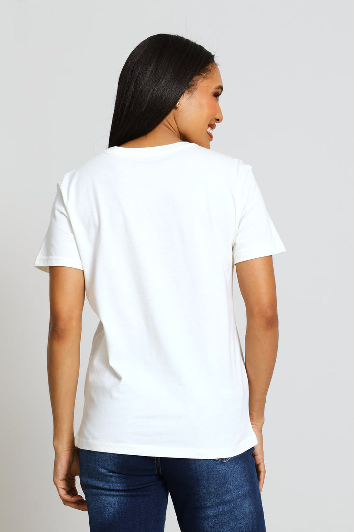 Animal Wild Hearts Foil Regular Tee - Cream