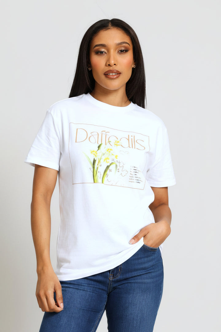 Daffedils Tee - White