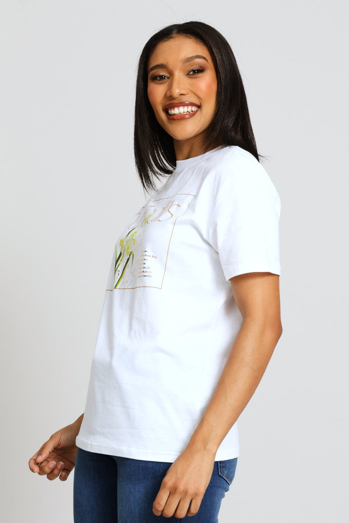 Daffedils Tee - White