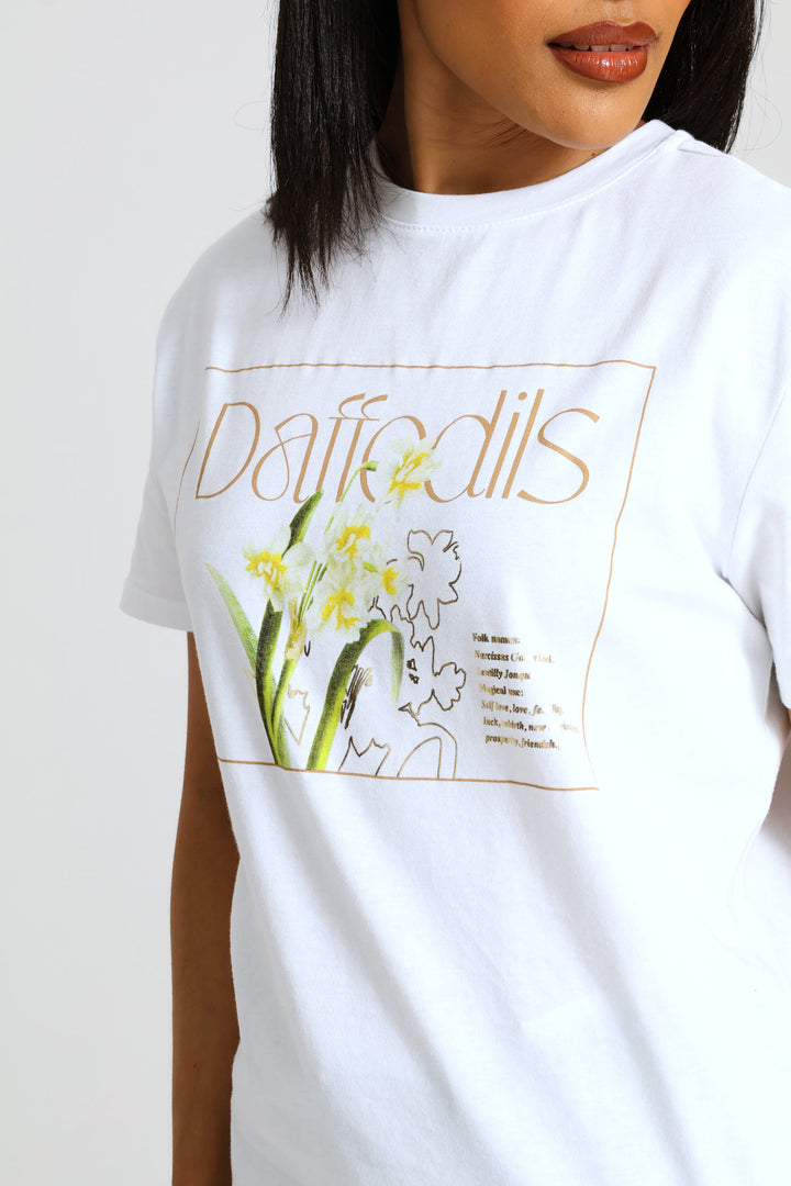 Daffedils Tee - White