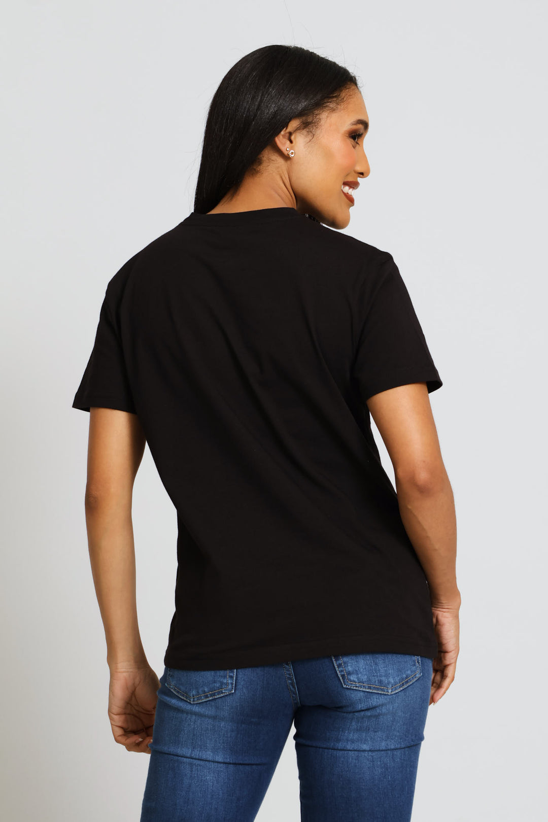 Foil Swish Lovely Tee - Black