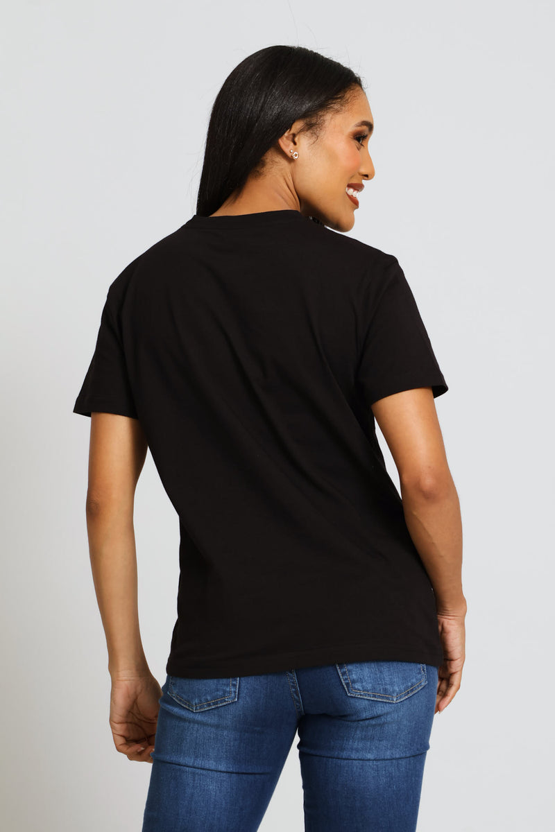 Foil Swish Lovely Tee - Black