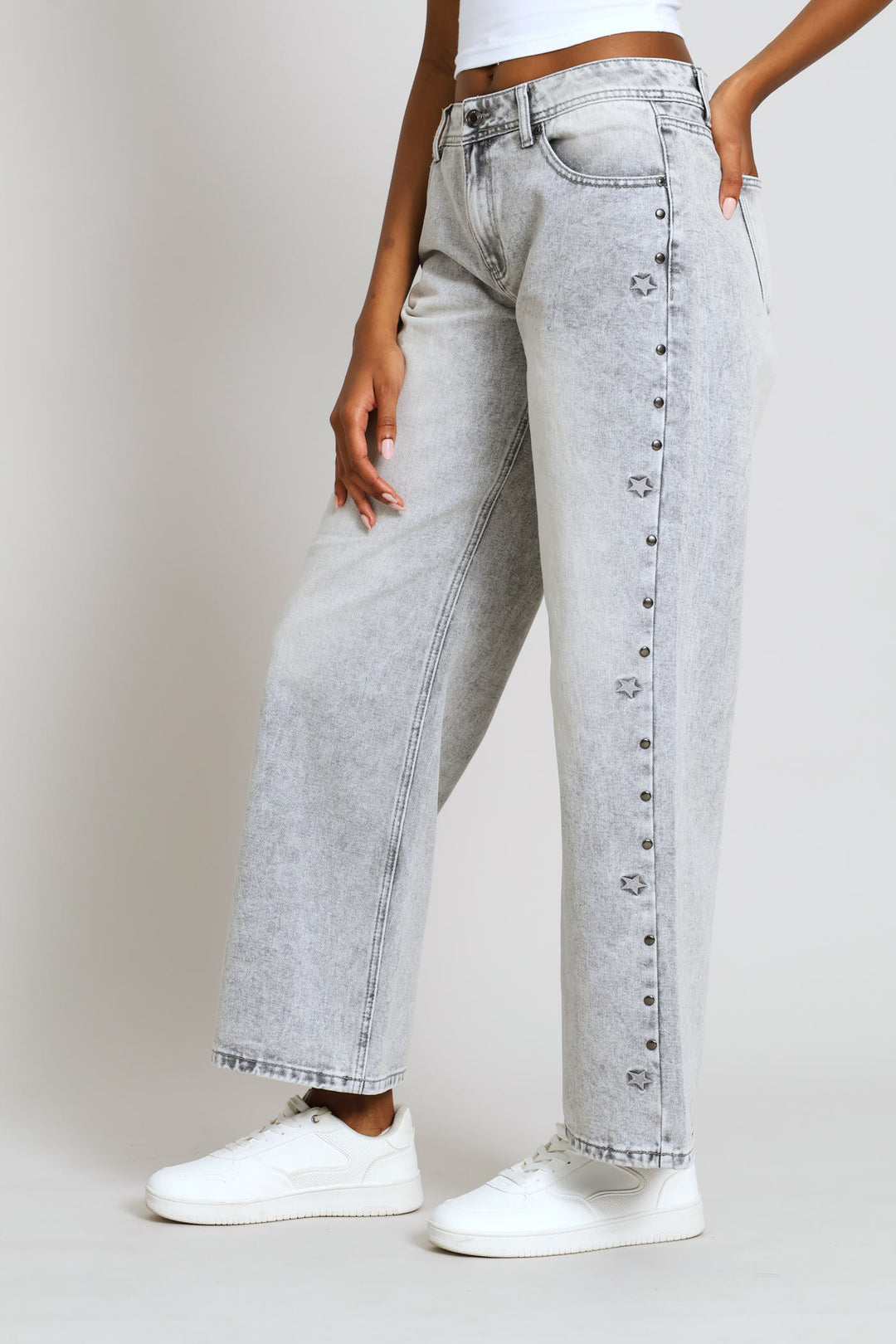 Stud & Star Baggy Denim - Salty Grey