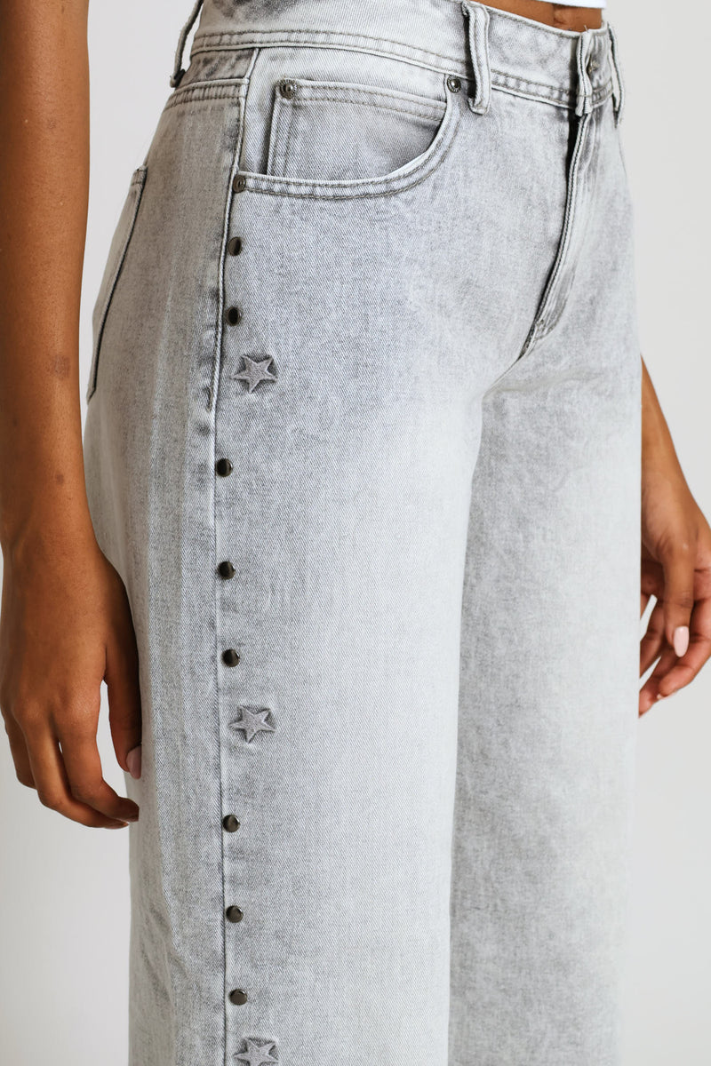 Stud & Star Baggy Denim - Salty Grey