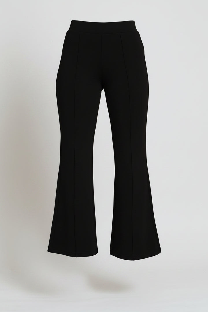Soft Touch Flare Leg Pants - Black