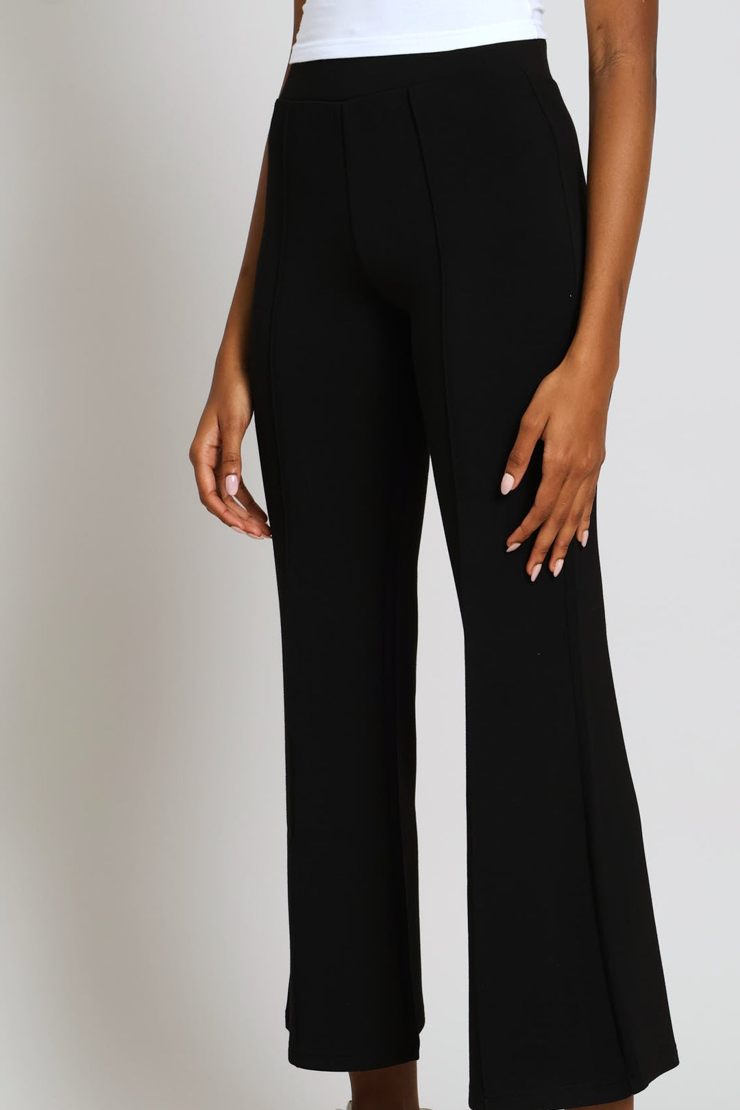 Soft Touch Flare Leg Pants - Black