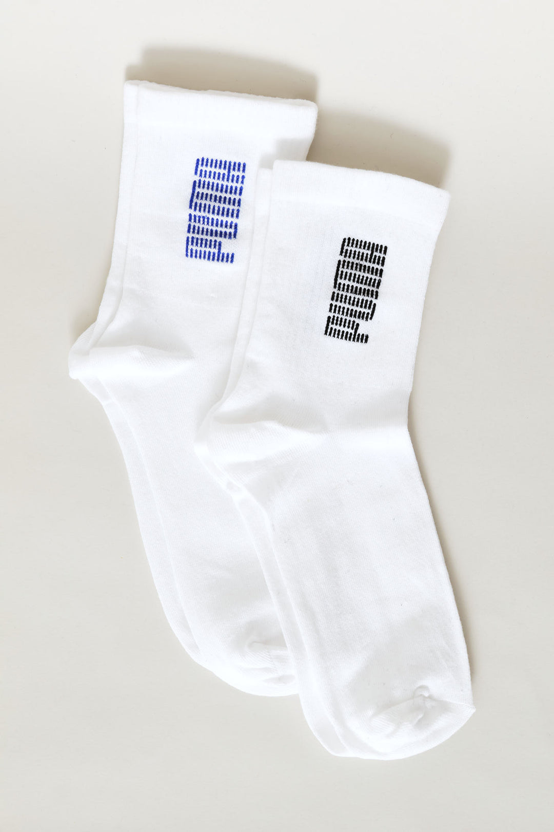 2 Pack Stripe Crew Sock - White