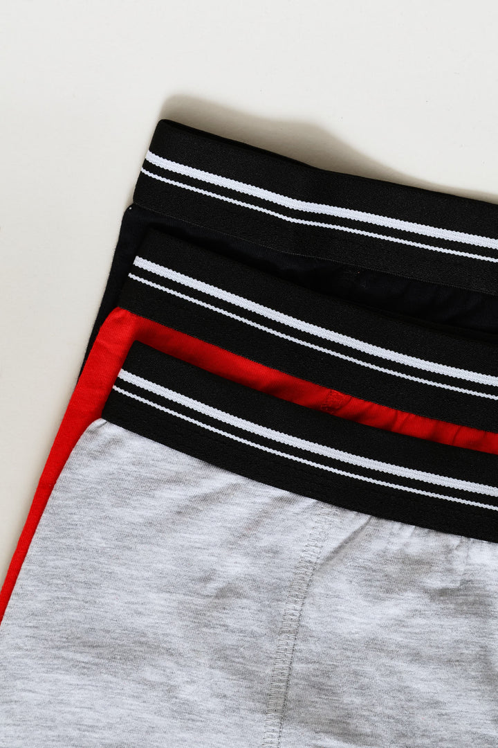 Pre-Boys 3 Pack Plain Boxers - Red