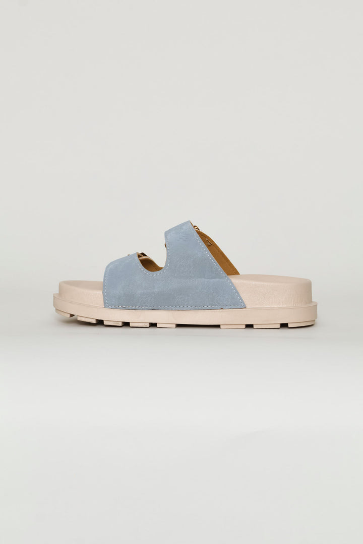 Girls Embossed Upper Health Sandal - Blue