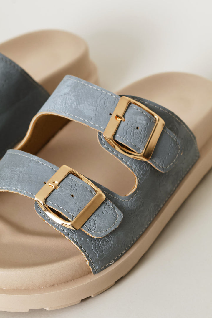 Girls Embossed Upper Health Sandal - Blue