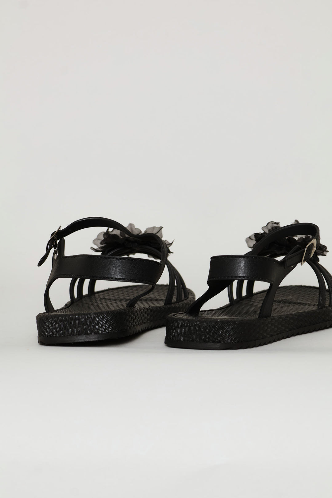Girls Flower Sandal - Black
