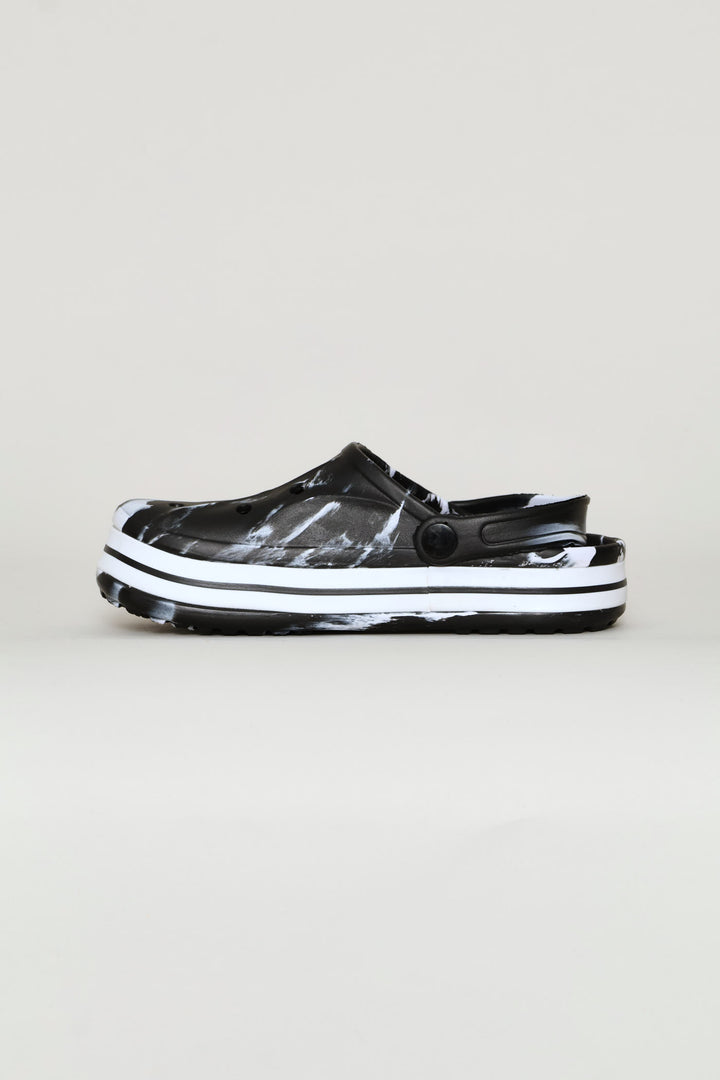 Marbled Clog - Black/Grey