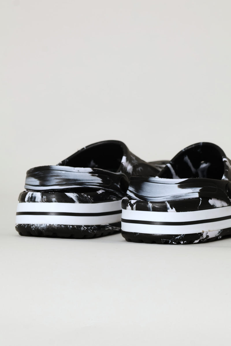 Marbled Clog - Black/Grey