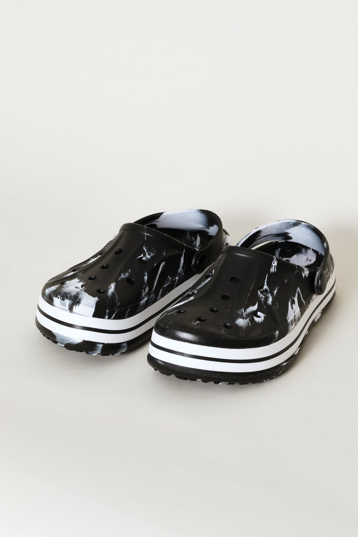Marbled Clog - Black/Grey
