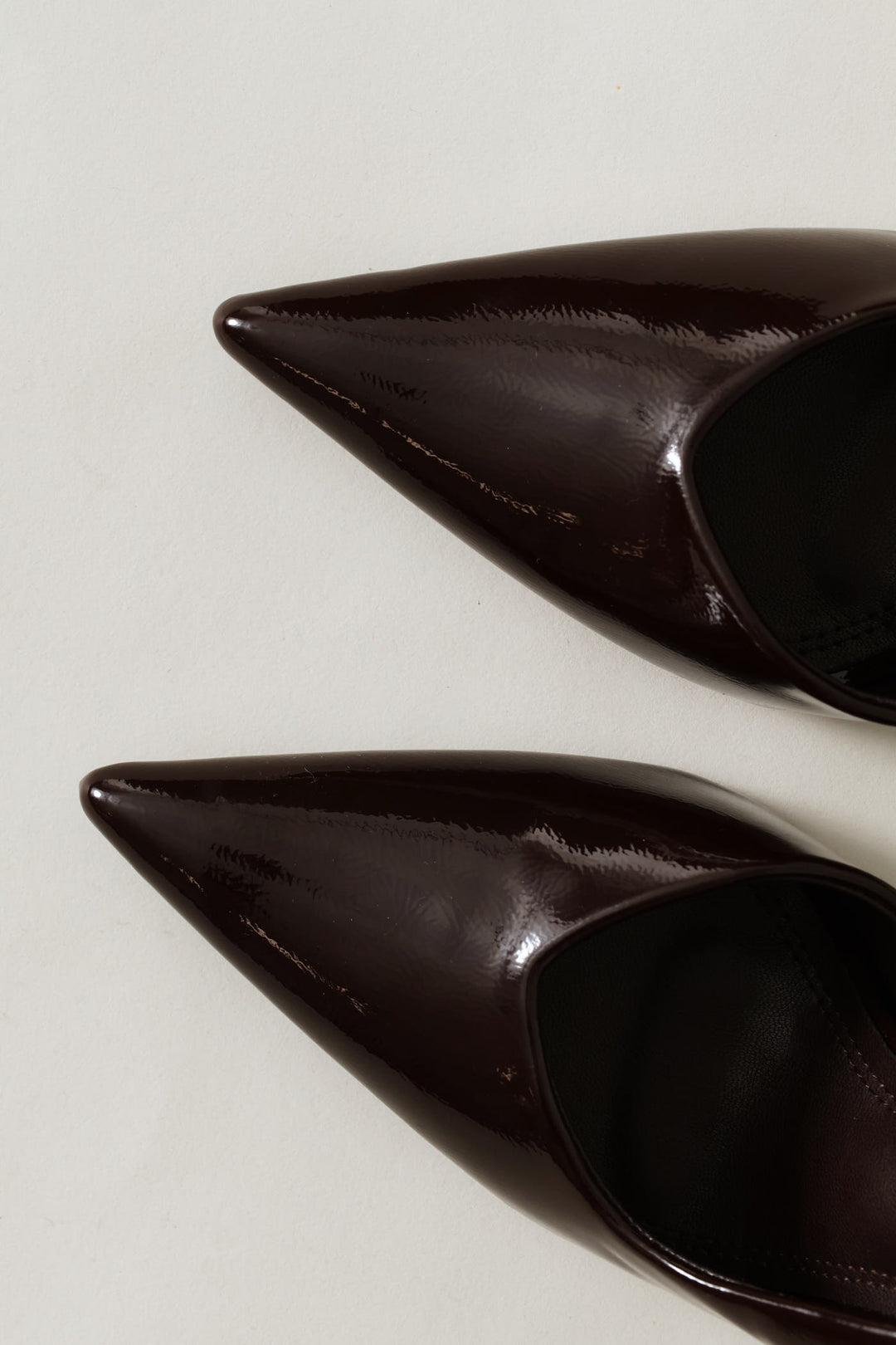 Satin V-Cut Stiletto Slingback Heel - Chocolate