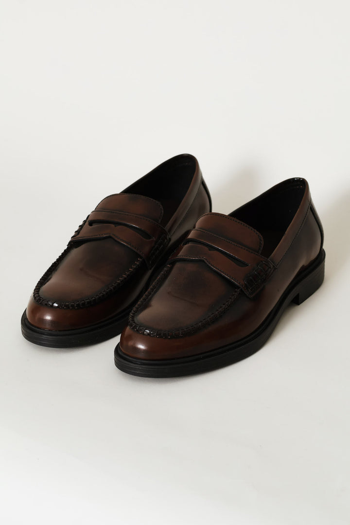 Formal Penny Moccasin Slip On - Brown