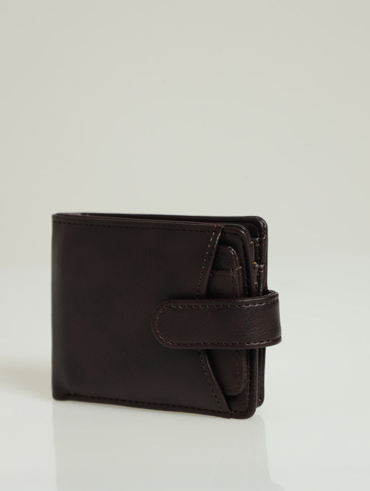 Bill Fold Wallet With Removable Cardholder - Dark Chocolate/Dark Brown
