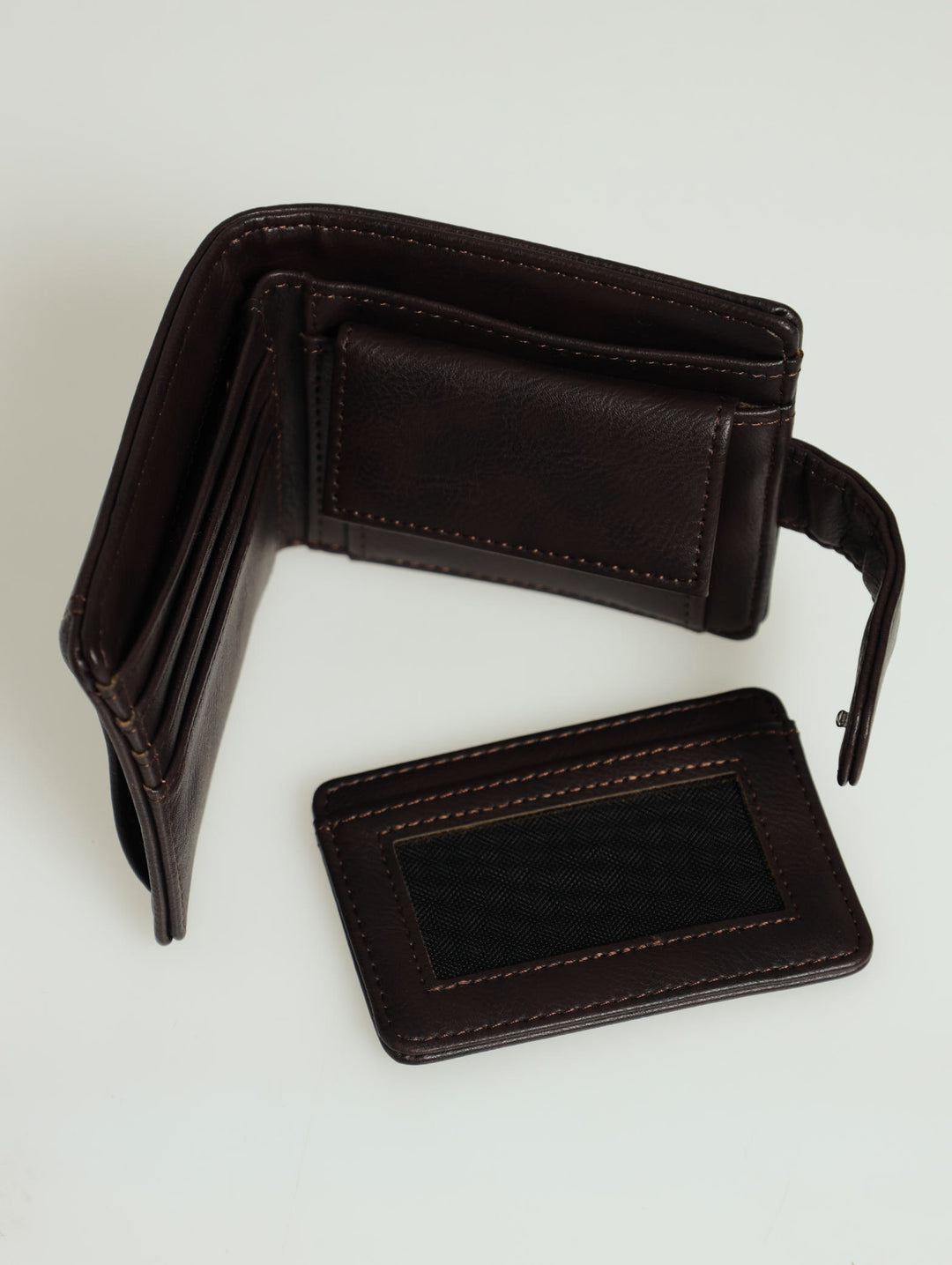 Bill Fold Wallet With Removable Cardholder - Dark Chocolate/Dark Brown