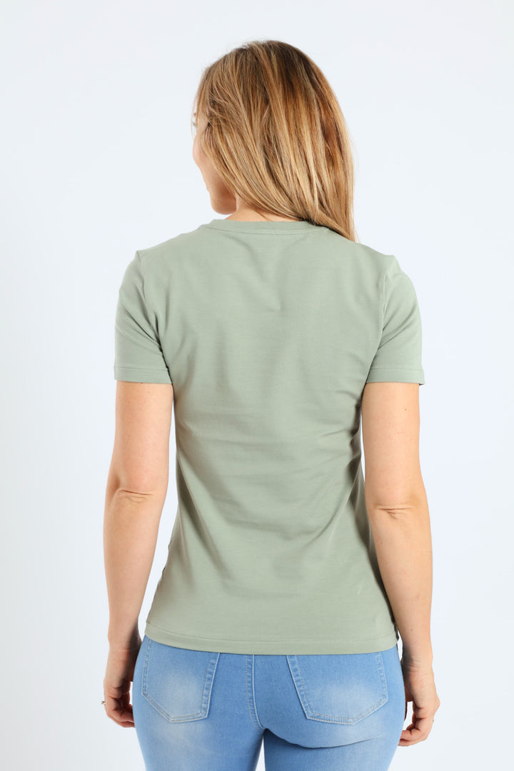 Ash Short Sleeve Logo T-Shirt - Sage