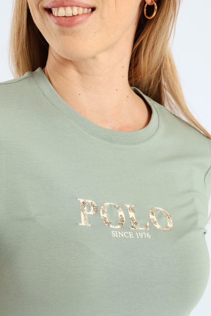 Ash Short Sleeve Logo T-Shirt - Sage