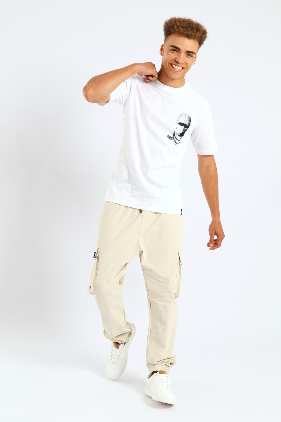 Balaclava Print Tee - White