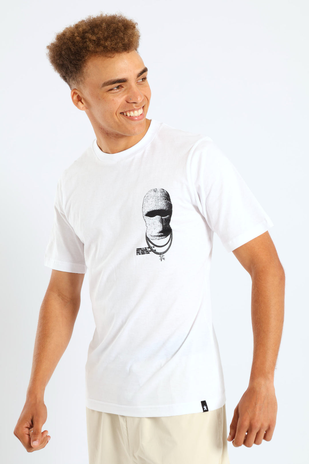 Balaclava Print Tee - White