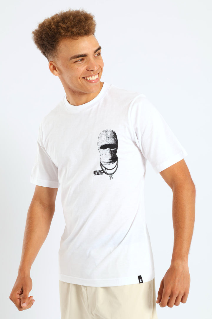 Balaclava Print Tee - White