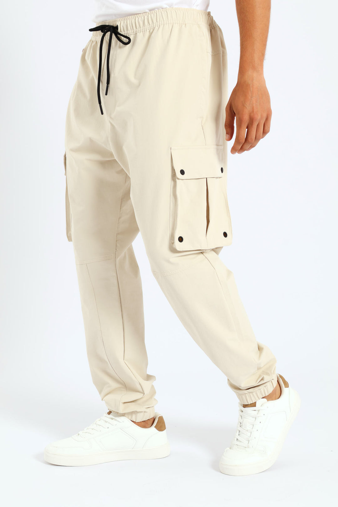 Zip Pocket Cargo Trousers - Light Stone