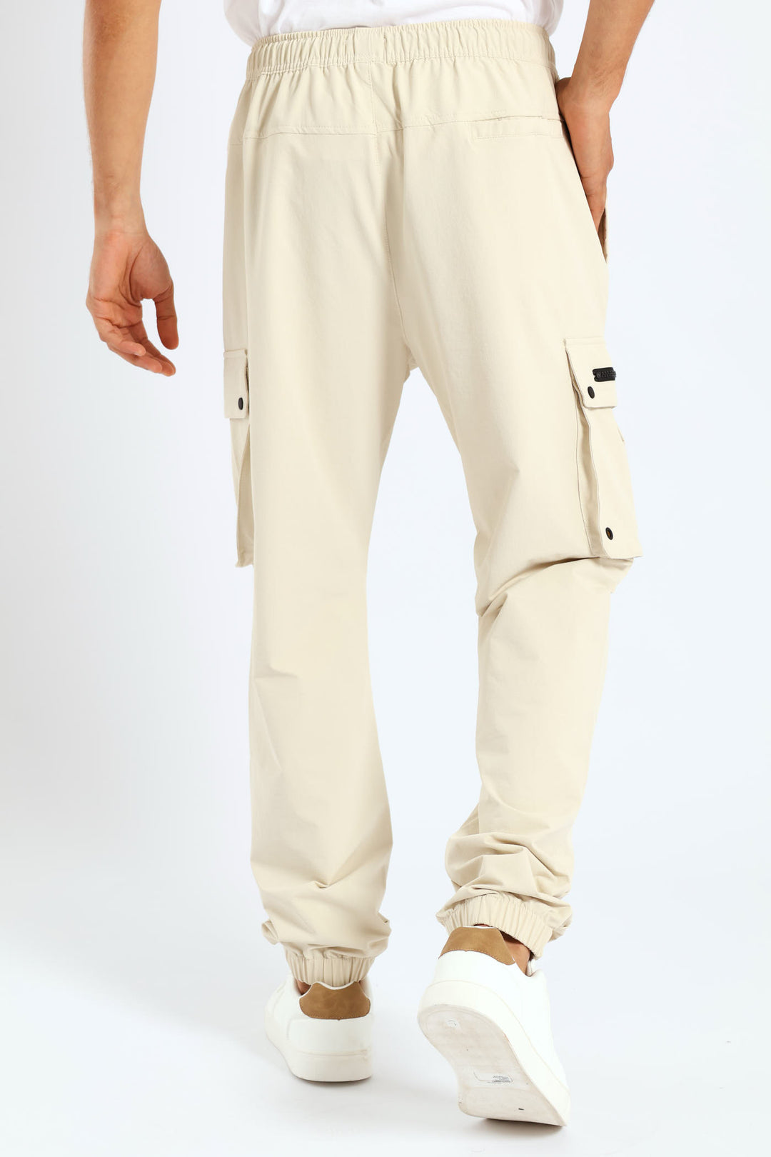 Zip Pocket Cargo Trousers - Light Stone