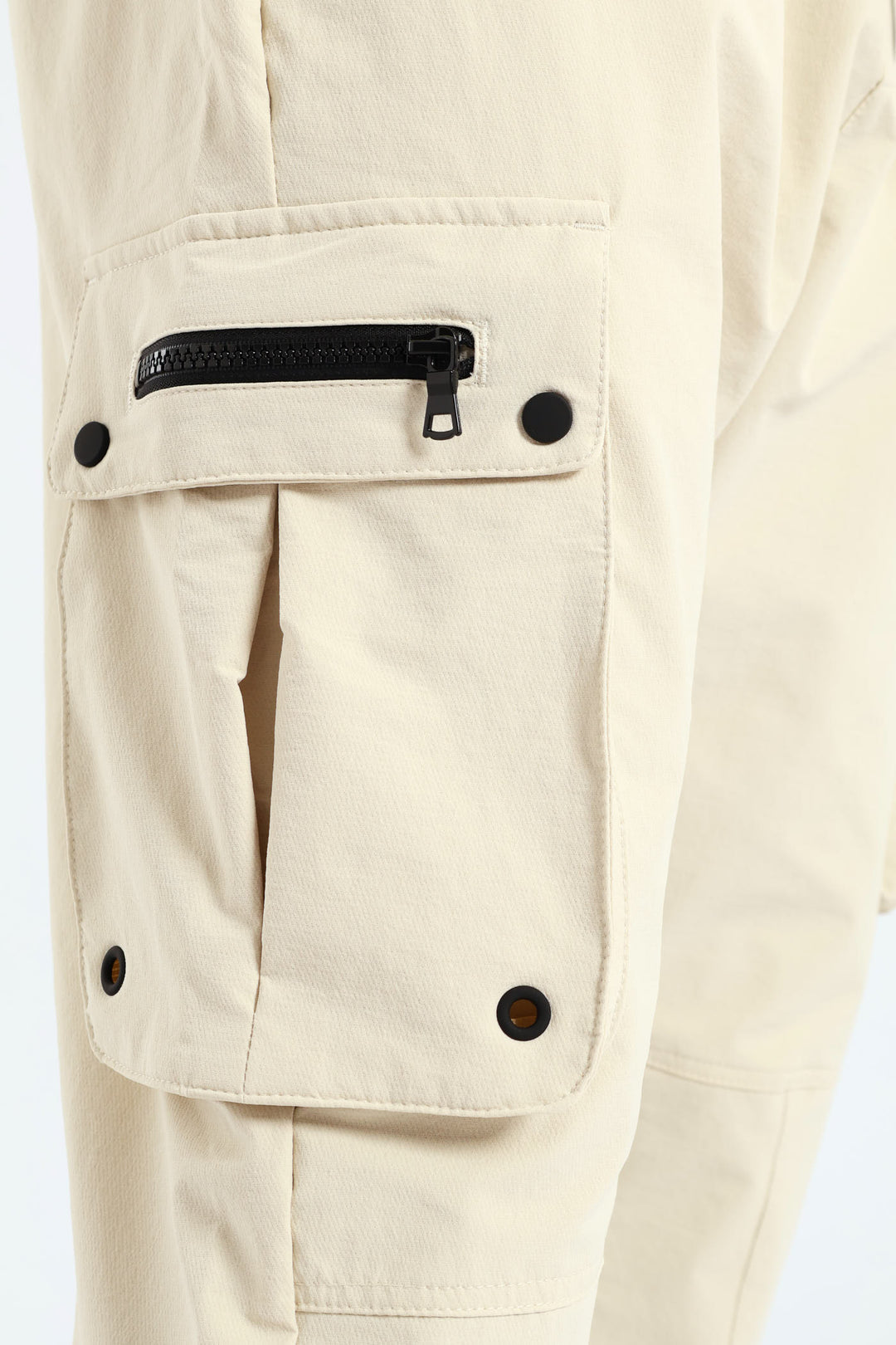 Zip Pocket Cargo Trousers - Light Stone