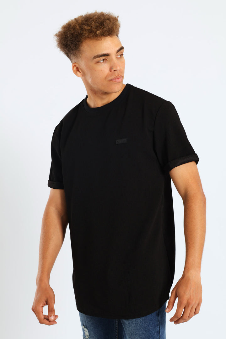 Short Sleeve Texture T-Shirt - Black