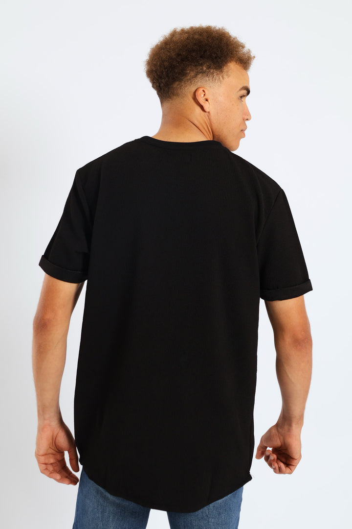 Short Sleeve Texture T-Shirt - Black
